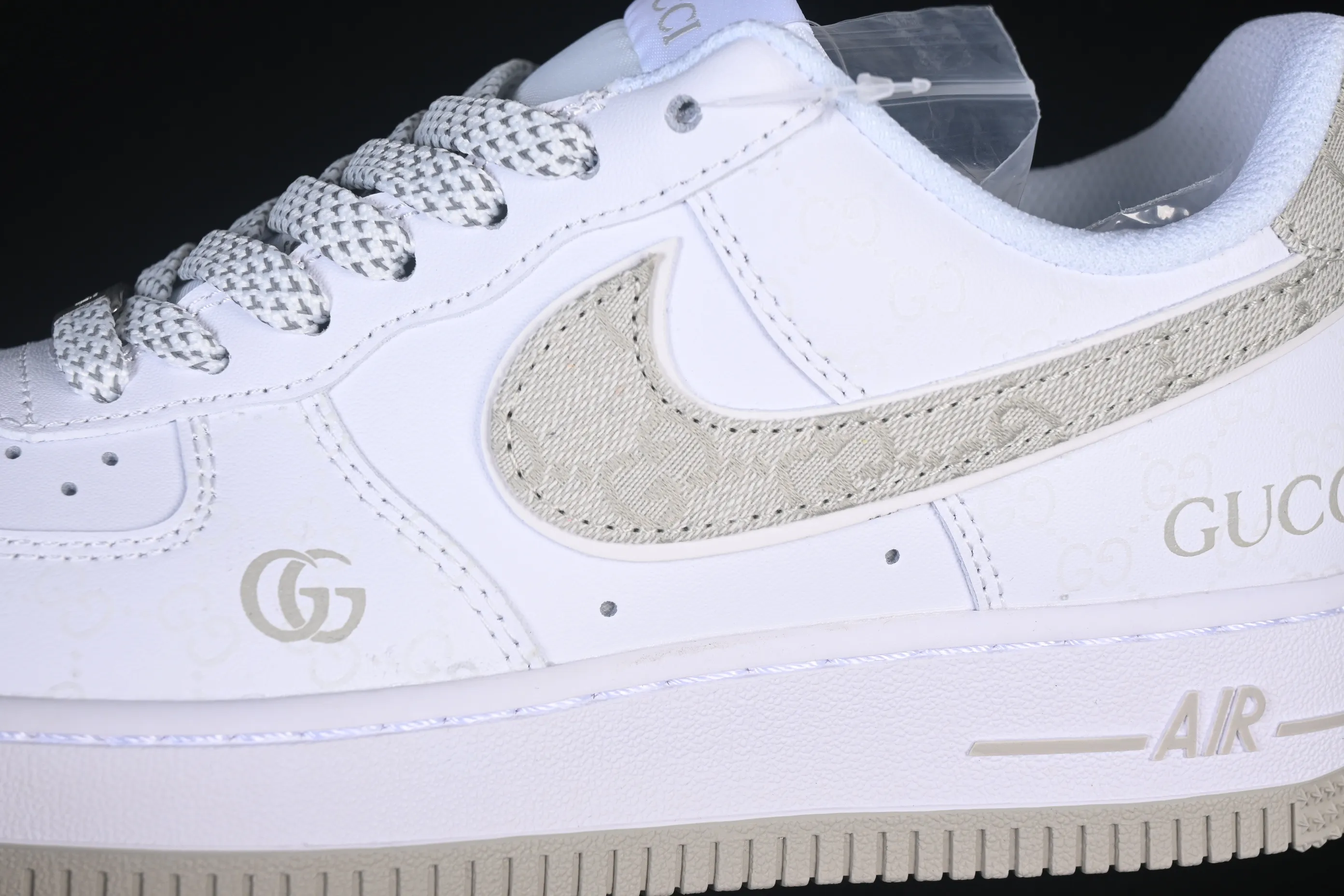 All categories Nk Air Force 1 Air Force series Nk Air Force 1 Low Air Force low-top Nike Air Force 1'07 Low Gucci co-branded beige denim luminous Air Force 1 low-top casual sneakers XX3168-197